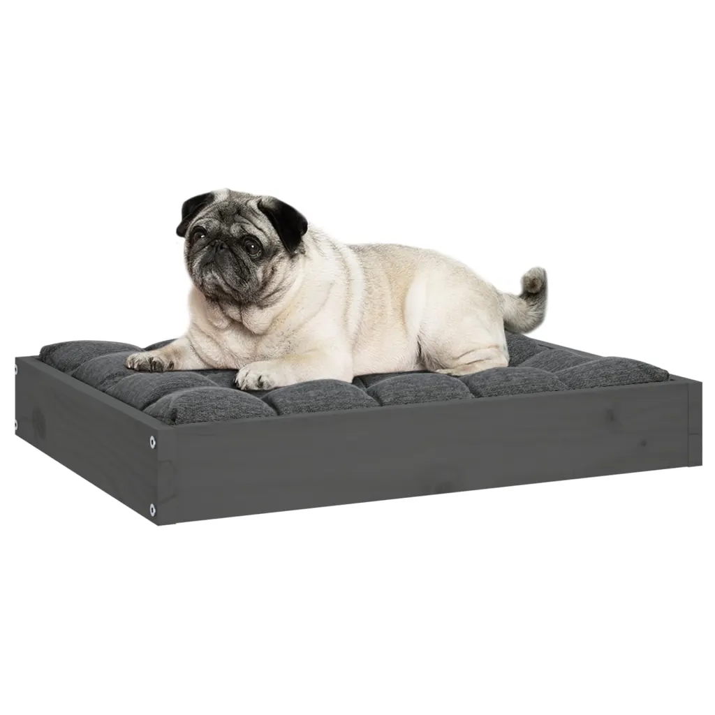 Lit en bois gris pour chien – 60x50x10 cm – Image 6
