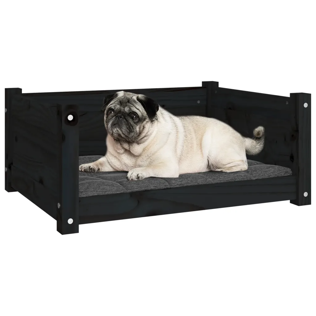 Lit en bois de pin noir pour chien – 65x50x30 cm – Image 4