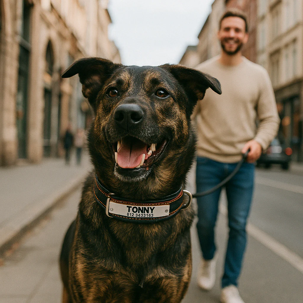 Collier pour chien avec médaille personnalisé