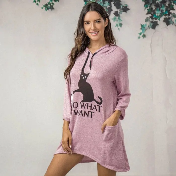 Hoodie Chat Femme - I do what I want – Image 2