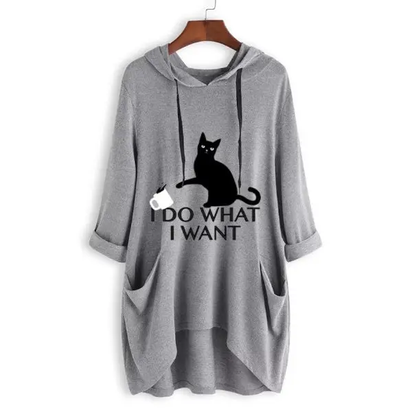 Hoodie Chat Femme - I do what I want – Image 9