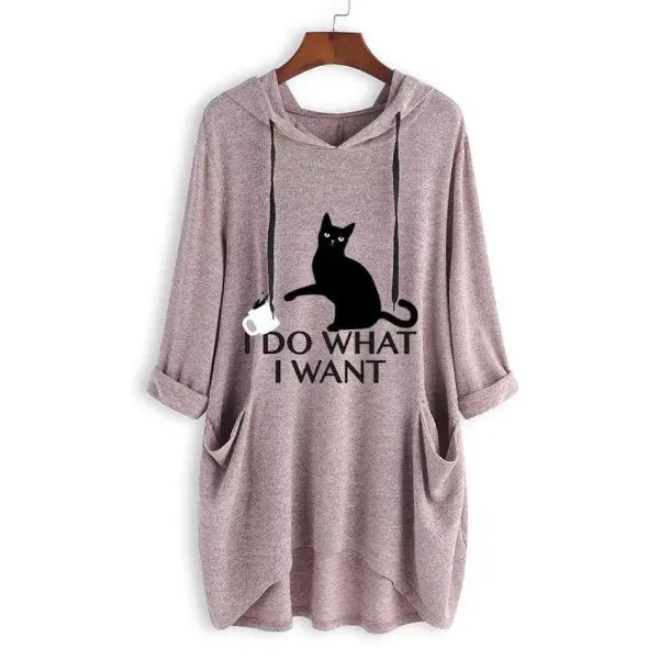 Hoodie Chat Femme - I do what I want – Image 4