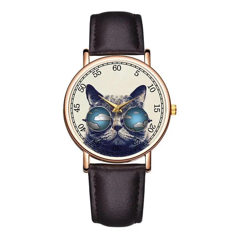 Montre Femme Chat à Lunettes – Image 2