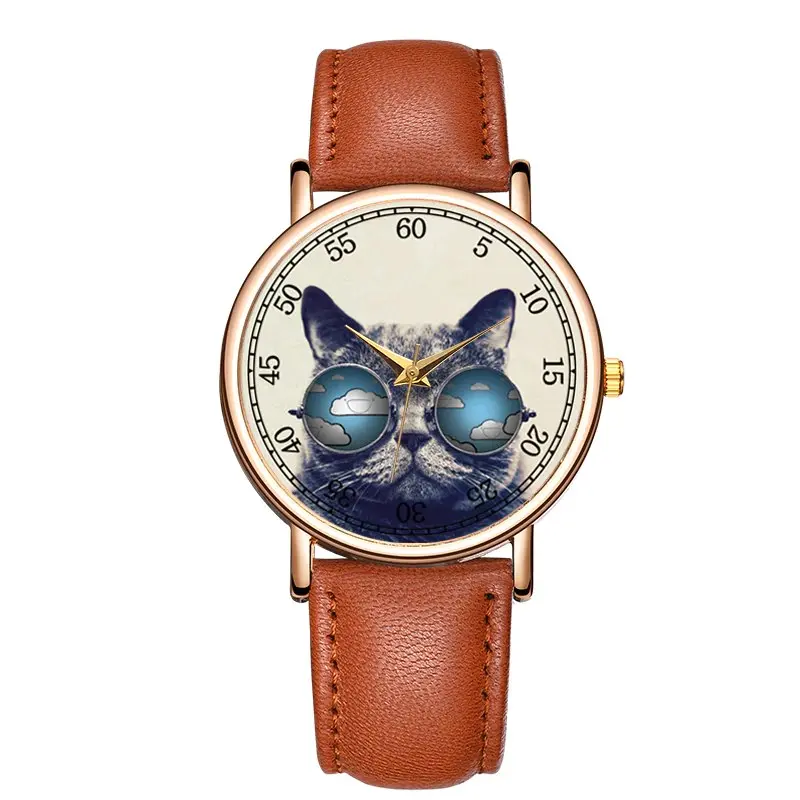 Montre Femme Chat à Lunettes