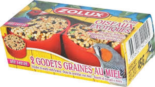 Zolux-Godets Miel Oiseaux Exotiques Boite x2
